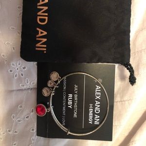 Alex and ani ruby bracelet w/ cloth bag